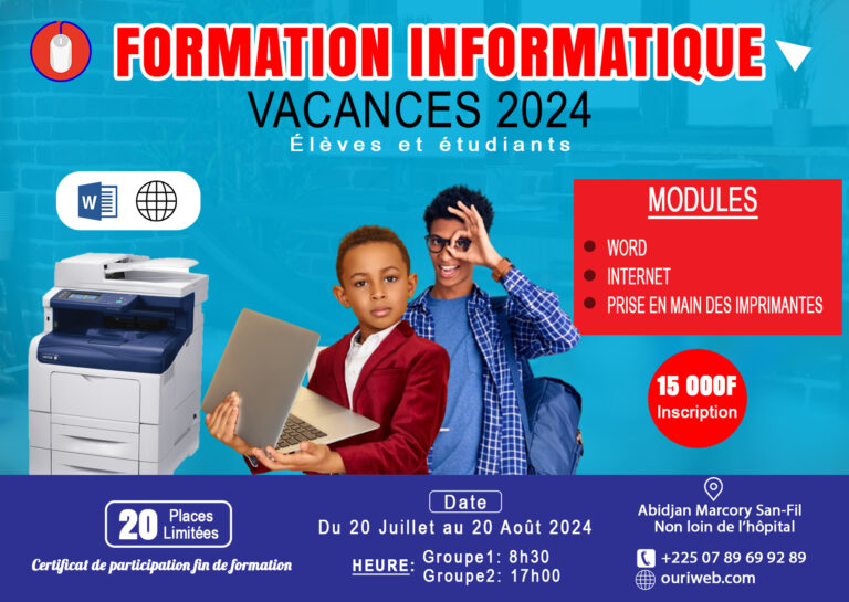 affche formation vacance 2024